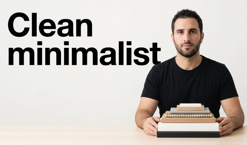 Minimalist clean studio style