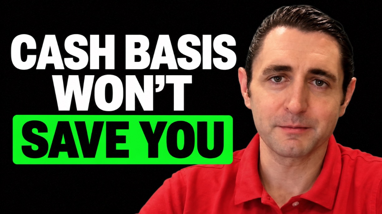 Accounting thumbnail with the headline Cash basis won’t save you