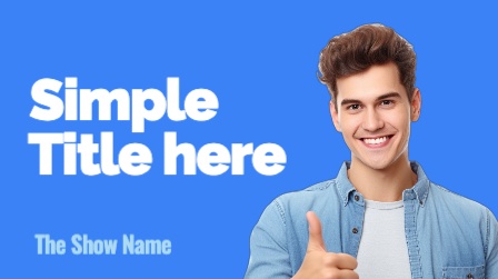 blue background simple title on the side thumbnail design